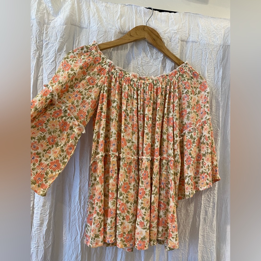 American Eagle Outfitters Floral Smocked Blouse